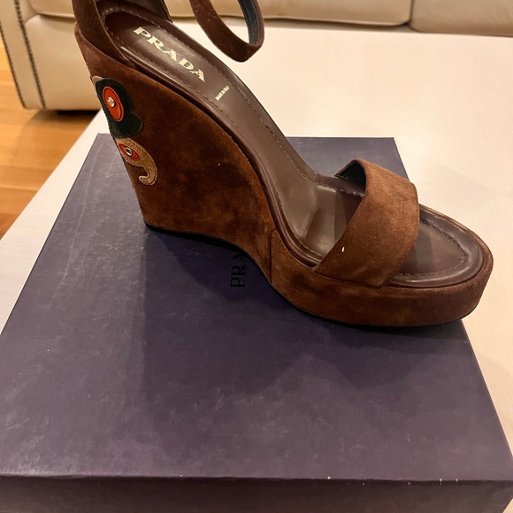Prada wedge sandals size 40 1/2 - Picture 2 of 4